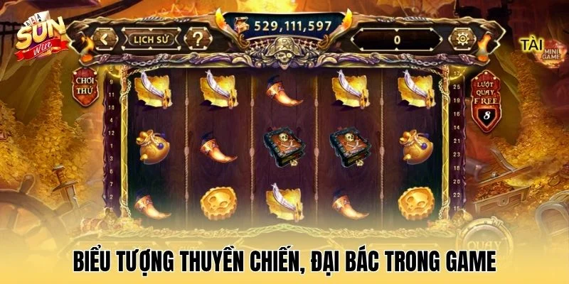 Biểu tượng thuyền chiến, đại bác trong game