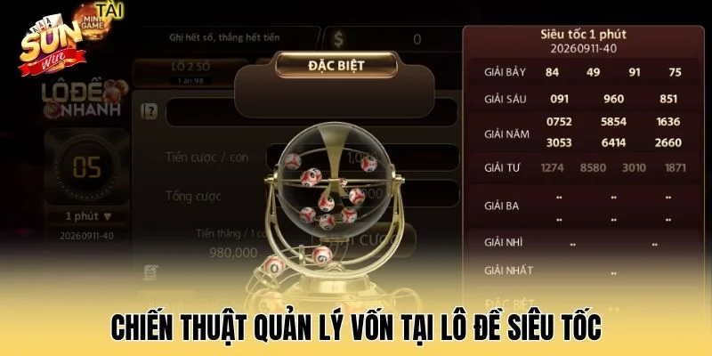 Chiến thuật quản lý vốn tại lô đề siêu tốc