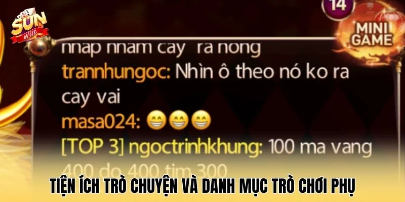 Tiện ích trò chuyện và danh mục trò chơi phụ